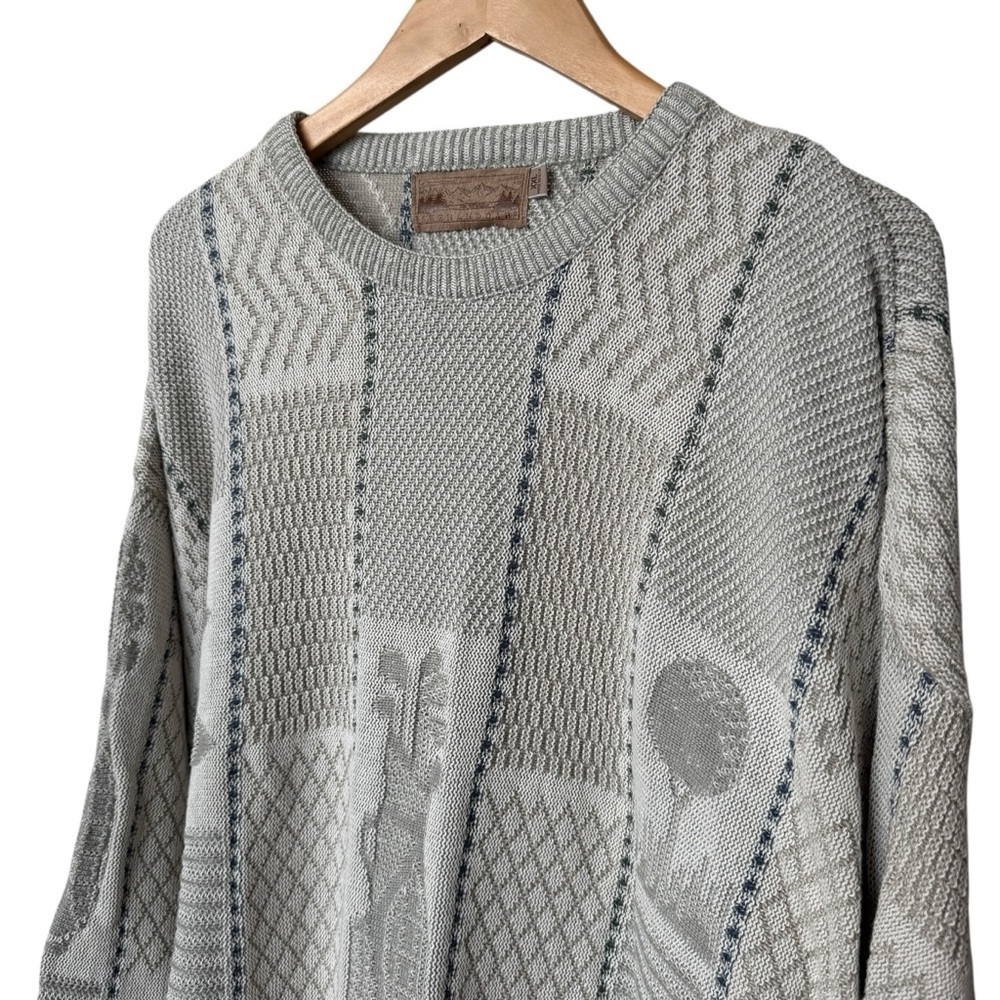VTG! Shenandoah 3D Knit Golf Sweater Crewneck Men's XXL Neutral Grandpacore
